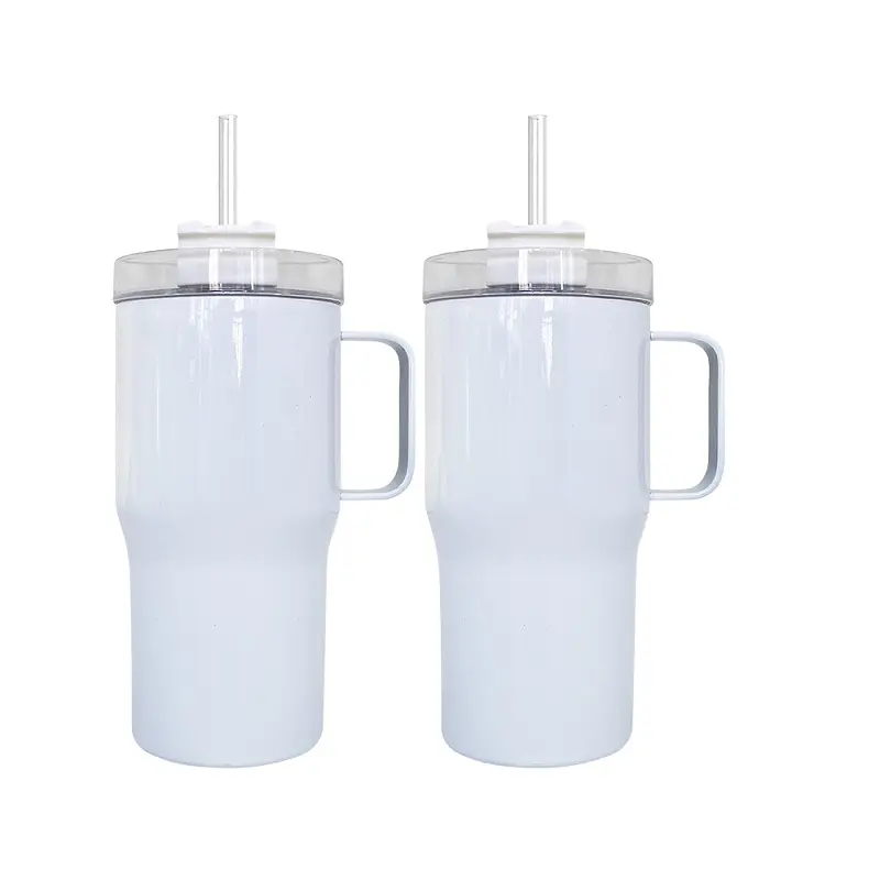 Vente chaude dans l'entrepôt américain blanc blanc sublimation enfants gobelet bouteille d'eau 20oz gobelet avec poignée pour impression bricolage