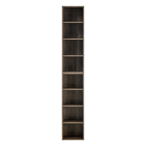 Db 8 Tier <b>Media</b> Tower Rack Adjustable Slim Storage Cabinet Tall Narrow Bookcase For Living Room Modern Wood Design - Product Image 1