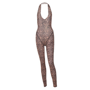 P4416222W <span class=keywords><strong>Combinaison</strong></span> <span class=keywords><strong>Femme</strong></span> Printemps 2026 Imprimé Léopard Animalier Décolleté Plongeant Dos Nu Extensible Moulante Tenue de Soirée - Product Image 5