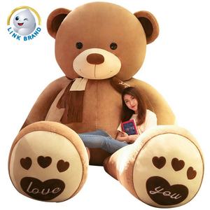 Livraison gratuite, écharpe adorable, ours en peluche, jouets en peluche 120 cm, animaux en peluche semi-finis, poupée douce non rembourrée, cadeau pour enfants - Product Image 1