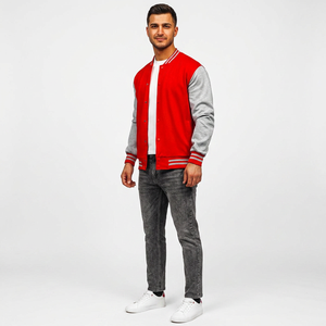 Wholesale <b>Men's</b> Casual Baseball Varsity Jacket Custom Cotton Stand Collar Breathable Front <b>Long</b> Size 4XL Winter <b>Coat</b> New - Product Image 1