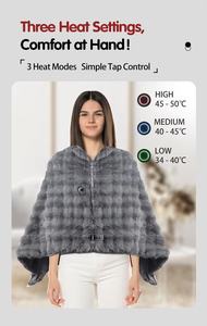 <span class=keywords><strong>Couverture</strong></span> <span class=keywords><strong>Chauffante</strong></span> Électrique Créative Lavable pour Usage Domestique Hivernal, Châle Chauffant en Polaire USB Portable avec Fil Chauffant et Contrôle Tactile - Product Image 6