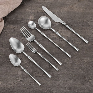Ensemble de couverts miniatures en acier inoxydable 304, forme ovale, vaisselle durable pour les fêtes - Product Image 1