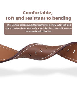 Correa de reloj inteligente Upro de liberación rápida de 20/22 mm para Huawei GT5/GT6, correas de reloj de cuero marrón con hebilla plateada de 18 mm, 20 mm y 22 mm - Product Image 3