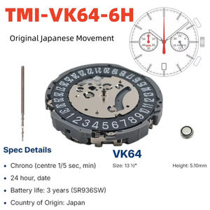 ส่วนลดสำหรับการสั่งซื้อจำนวนมาก อะไหล่แท้ VK63 Vk61 Vk64 VK67 VK68 VK73 กลไกโครโนกราฟ Meca-Quartz จากญี่ปุ่น TMI ซีรีส์ VK อะไหล่ตกแต่งภายนอกแบบกำหนดเอง - Product Image 4