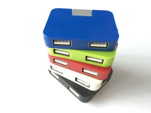 Mini Hub <span class=keywords><strong>USB</strong></span> 2.0 pivotant 4-en-<span class=keywords><strong>1</strong></span> au design carré avec plusieurs ports pour ordinateurs et voitures, logo personnalisé en stock - Product Image 3