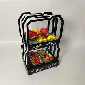 LED Illuminated Double Layer Fruit Platter Modern <b>Bar</b> <b>Snack</b> Rack KTV Dried Fruit Display Indoor Use - Product Image 4