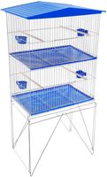 Volière multi-niveaux surélevée pliable avec support en fer, plateau en plastique facile à nettoyer, cloison amovible, habitat pour petits animaux