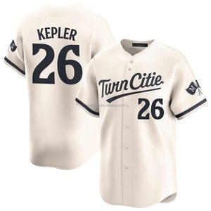 2025 Мужская лимитная бейсбольная майка Minnesota, одежда на заказ, вышитая униформа, бежевые, большие размеры, с логотипами - Product Image 4