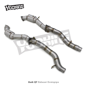 Tự động xả downpipe cho Audi <span class=keywords><strong>Q7</strong></span> 2010 2023 nhiệt lá chắn thép không gỉ downpipe xe hệ thống ống xả Ống xả - Product Image 6