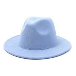 Cappelli Fedora in Feltro da <span class=keywords><strong>Uomo</strong></span> Stile Retrò Europeo e Americano Tinta Unita Colori Misti di Alta Qualità All'ingrosso Cappello Jazz - Product Image 5