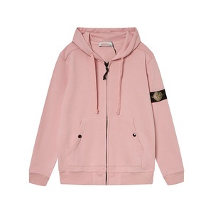 <span class=keywords><strong>Sweat</strong></span>-shirt à <span class=keywords><strong>capuche</strong></span> pour homme en coton, style mode urbaine, avec broderie effet pierre 1:1, couleur unie, manches style insulaire, fermeture éclair style badge, collection automne - Product Image 3