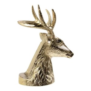 Figurine de tête de cerf en laiton, décoration de table contemporaine pour salon, usage intérieur, design durable, décoration d'intérieur - Product Image 1