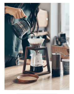 핸드메이드 드립 스탠드 선물용 대나무 필터 거치대 커피 브루잉 주방용 원목 커피 필터 홀더 - Product Image 2