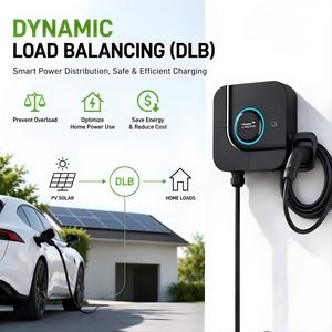 กล่องชาร์จไฟรถยนต์ไฟฟ้าอัจฉริยะ New Stellar 22kW 32A รุ่น Wallbox Case C IP65 พร้อมระบบปรับสมดุลโหลดแบบไดนามิก (DLB) หัวปลั๊ก Type2 สีดำ สำหรับรถยนต์ <span class=keywords><strong>Tesla</strong></span> - Product Image 1