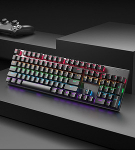 Teclado para juegos con cable, teclado mecánico con iluminación de tres colores, accesorios para computadora de escritorio - Product Image 5