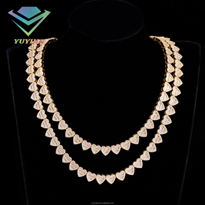 Collier cœur en diamant moissanite VVS, plaqué or, argent sterling 925, passe le test du diamant, collier fin et charmant. - Product Image 6