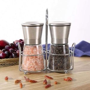 Adjustable Refillable Stainless Steel Chili Salt Pepper <b>Grinder</b> Set 165ML Capacity Home Spice <b>Herbs</b> Spices Mill - Product Image 2