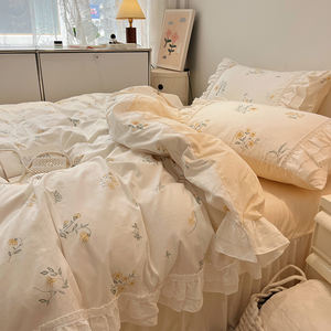 Excelente precio Sábana impresa Juego de cama Ropa de cama Diseño floral 3D Venta caliente <span class=keywords><strong>Funda</strong></span> nórdica 100% algodón - Product Image 3