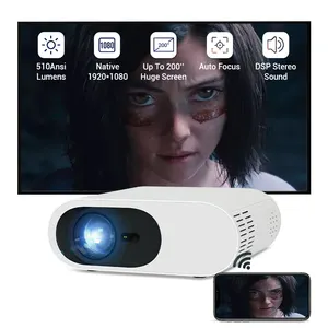 Proyector portátil para cine en casa, HD, 510 lúmenes ANSI, vídeo, Android TV, diseño oculto, 1080P, LED