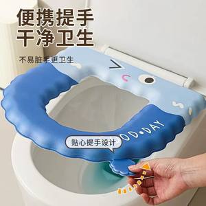 Nouvelle housse de siège de toilette épaisse, imperméable et chaude, de type adhésif, adaptée à toutes les saisons, siège de toilette imprimé. - Product Image 5