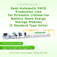 Mesin Standar 2 Unit Semi-otomatis 220V/380V Dimensi Dapat Disesuaikan Baterai Lithium Prismatik Lini Perakitan Penyimpanan Energi Rumah Tangga