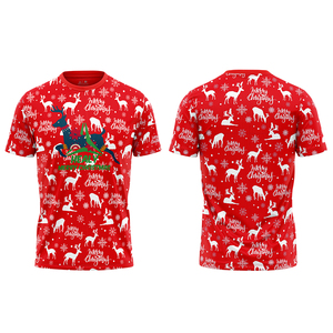 メリークリスマスカスタムシャツグラフィックTシャツ男性用クリスマスパジャマポリエステルTシャツ家族カップルデザイナーTシャツ - Product Image 3