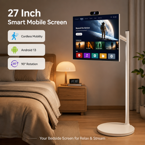 Televisor Portátil Inteligente con Pantalla Táctil de 27 Pulgadas FHD Android 13 con Soporte, Batería de 5-6 Horas, 90 Soporte Giratorio para Entretenimiento en el Hogar - Product Image 1
