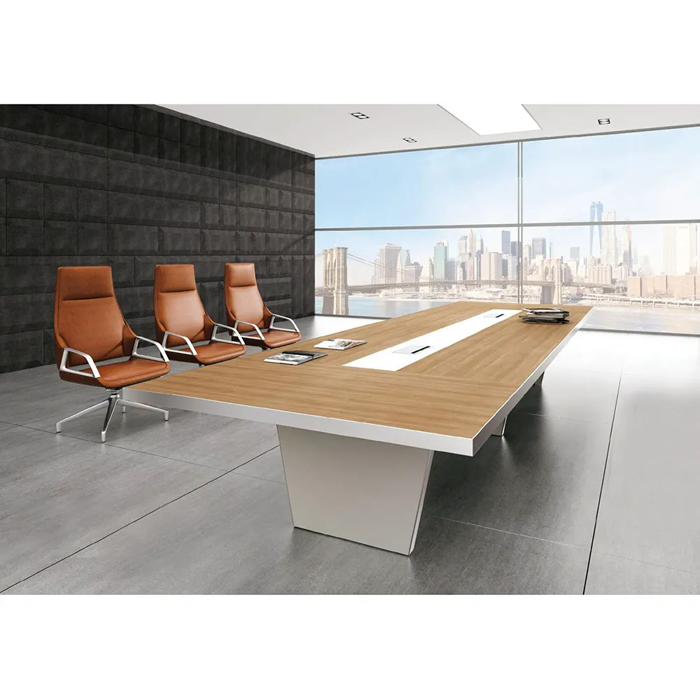 Mesa de conferencia de madera de 10 plazas cuadrada de Color marrón moderno 2024