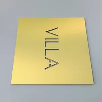 Plaques de porte modernes personnalisées en acrylique, plaques nominatives gravées au laser, panneaux d'adresse étanches, finition brossée pour maison et appartement