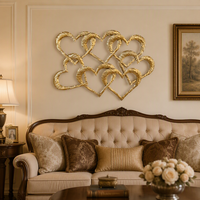 Décoration murale en métal pour intérieur, accent décoratif pour la maison, 74,93*3,18*52,07CM, or brillant, pour salon