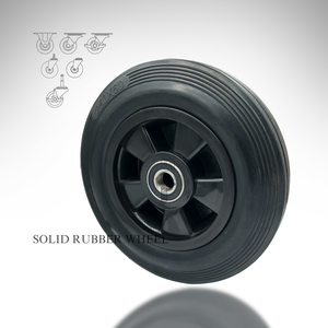 3 4 5 6 8 inchi roulette roulante et roues pour chariot roulette en caoutchouc solide noir roue chariot brouette - Product Image 2