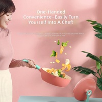 Poêle à frire en céramique antiadhésive de 24 cm avec couvercle et cuiseur vapeur pour tous types de cuisinières