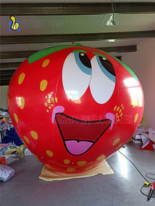 Schattige Opblaasbare Aardbei Cartoon, Aardbei Vliegende Ballon Voor Reclame - Product Image 4