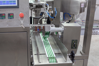 Machines de remplissage et d'emballage automatiques CE pour sachets souples rotatifs, détergent liquide, boissons aux fruits, scellage de sachets Doypack Mylar et jus
