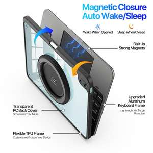 Custodia per iPad Air 11 2024 / 2025 / Air 4 / 5 <span class=keywords><strong>DUX</strong></span> DUCIS Serie VK con Tastiera Wireless Multifunzionale Staccabile e Cover per Tablet Nera - Product Image 6
