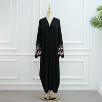 Nouvelle Abaya Cardigan Robe Zifeng OEM Musulmane Arabe Dubaï Moyen-Orientale Élégante Trois Pièces Brodée de Fleurs