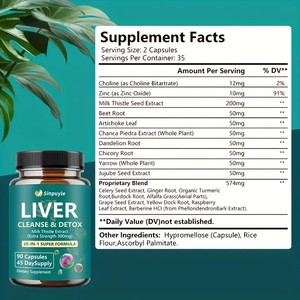 USA local stock Natural Herbal <b>Liver</b> Health Support <b>Supplements</b> Milk Thistle Dandelion <b>Liver</b> Detox Cleanse Capsules - Product Image 3