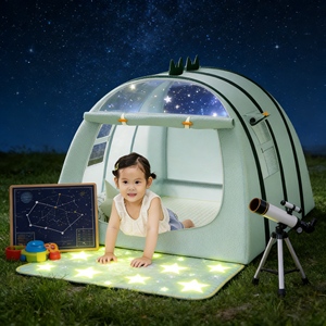 Tente de jeu multi-espaces pour enfants, idéale pour le camping entre frères et sœurs, offrant des espaces privés lors des voyages en famille en plein air - Product Image 2