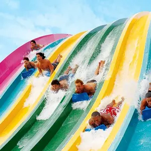 Moderate Price Great Fun Aqua Park Games Fiberglass Rainbow Water Slides Open Aqua Drop Ride For Water Park