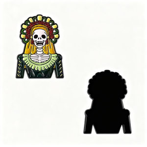 Broches de Esmalte al por Mayor del Día de Muertos, Regalo para el Festival de Carnaval Mexicano, Insignias, Arte Folclórico Nahua, Recuerdo Metálico Personalizado para Desfiles - Product Image 3