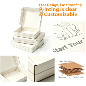 Meilleures ventes - Boîte d'expédition en carton ondulé personnalisée, durable, blanche et imprimée, pour <span class=keywords><strong>abonnement</strong></span> de produits de beauté et de soins de la peau - Product Image 5