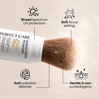 Poudre fixante minérale solaire waterproof à marque privée SPF 50 PA+ Contrôle du sébum Longue tenue Fini mat Légère