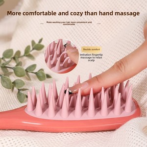 Dual-Use Silicone Air Cushion Comb Long Handle Men's Women's Scalp Meridian Massage Wash Hair Comb Dry Wet Bath <b>Brushes</b> Home Use - Product Image 3