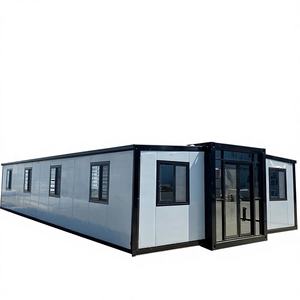 บ้านคอนเทนเนอร์สำเร็จรูปขนาด 40 ฟุต แบบพับได้ ขยายได้ พร้อมแผงแซนวิช สำหรับใช้ในโรงแรม - Product Image 1