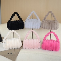 Sac à main en peluche style coréen, sac à bandoulière en fausse fourrure moelleuse, vente en gros