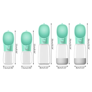 Bouteille d'eau de voyage pour chien de 380 ml, ronde, sûre, portable, en plastique, anti-fuite, lavable, durable, pour une utilisation en extérieur, pour chat et chien - Product Image 4