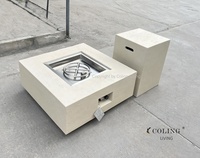Table de foyer moderne élégante pour l'extérieur Ligne de gaz naturel Installation facile Cheminées autoportantes Ensemble de canapés pour piscine
