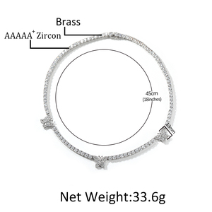 UWIN lujo Bling CZ mariposa encanto 4mm moda tenis cadena <span class=keywords><strong>Collar</strong></span> para mujer joyería - Product Image 2