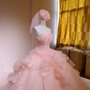 <span class=keywords><strong>Robe</strong></span> de mariée corset rose poudré, coupe cœur, en tulle floral 3D, ligne A, longueur ras du sol, pour mère de la mariée, grandes tailles, sur mesure, vente en gros - Product Image 4